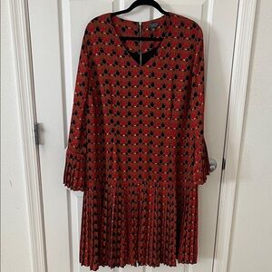 The Limited Red and Black Long Sleeve Dress